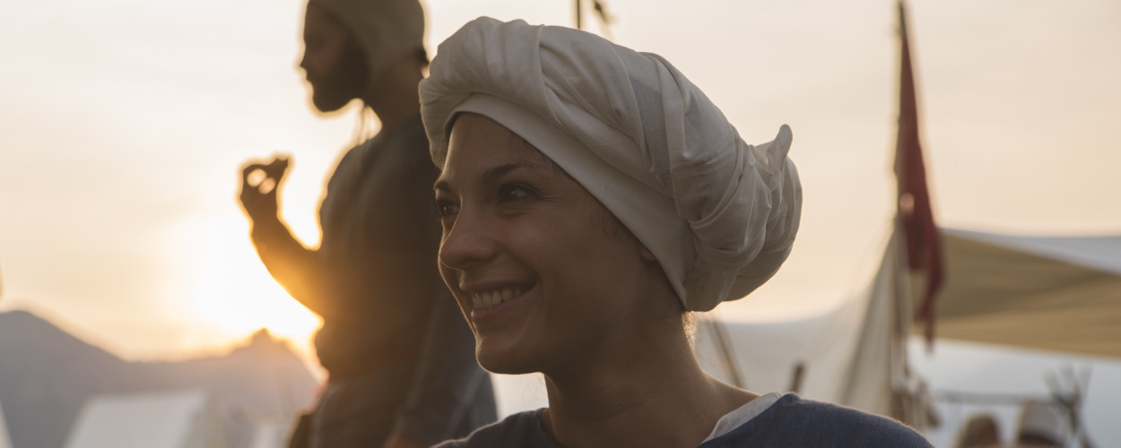 A young woman at the camp