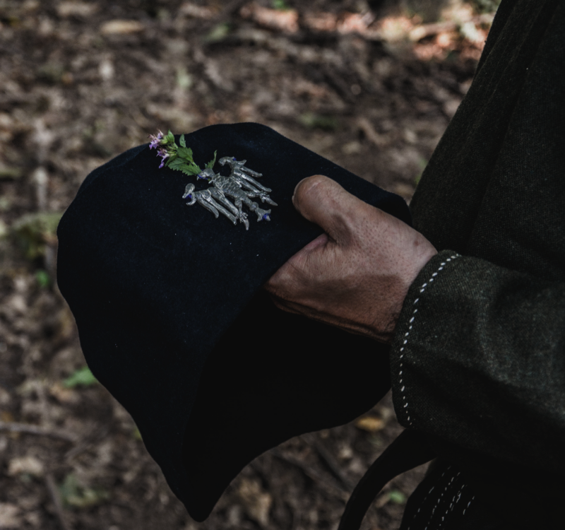 A flower on the hat